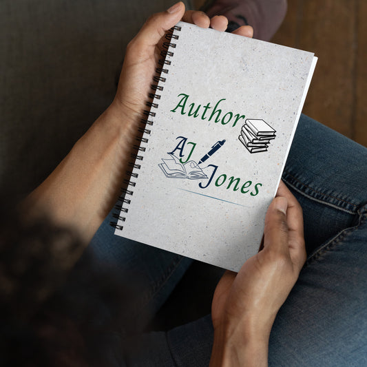 Author AJ Jones Spiral notebook